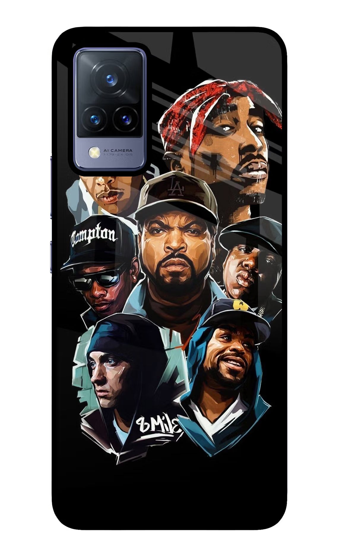 Rappers Vivo V21 Glass Case Back Cover by Casekaro