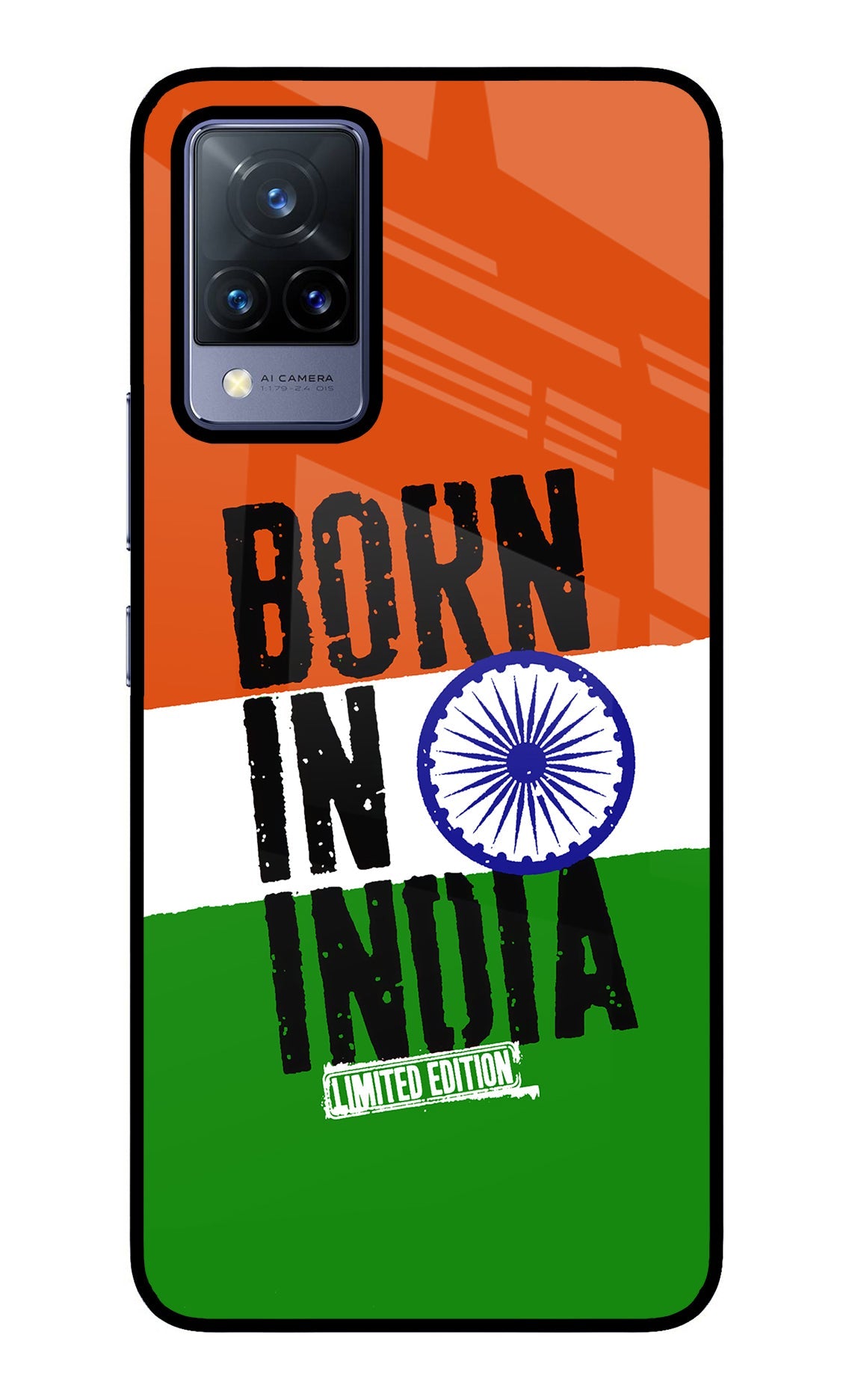 Born in India Vivo V21 Glass Case