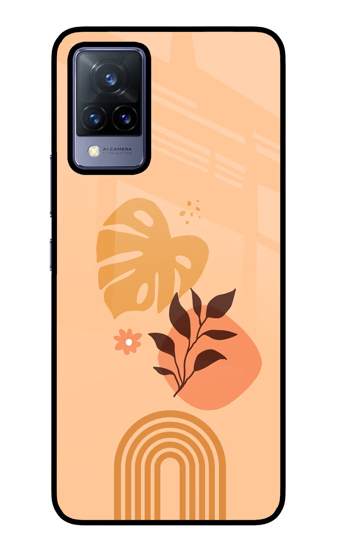 Bohemian Art Vivo V21 Glass Case Back Cover by Casekaro