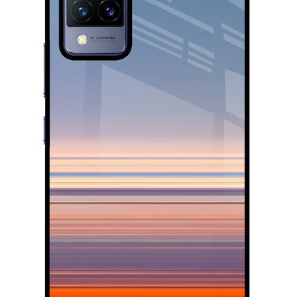 Morning Colors Vivo V21 Glass Case Back Cover by Casekaro