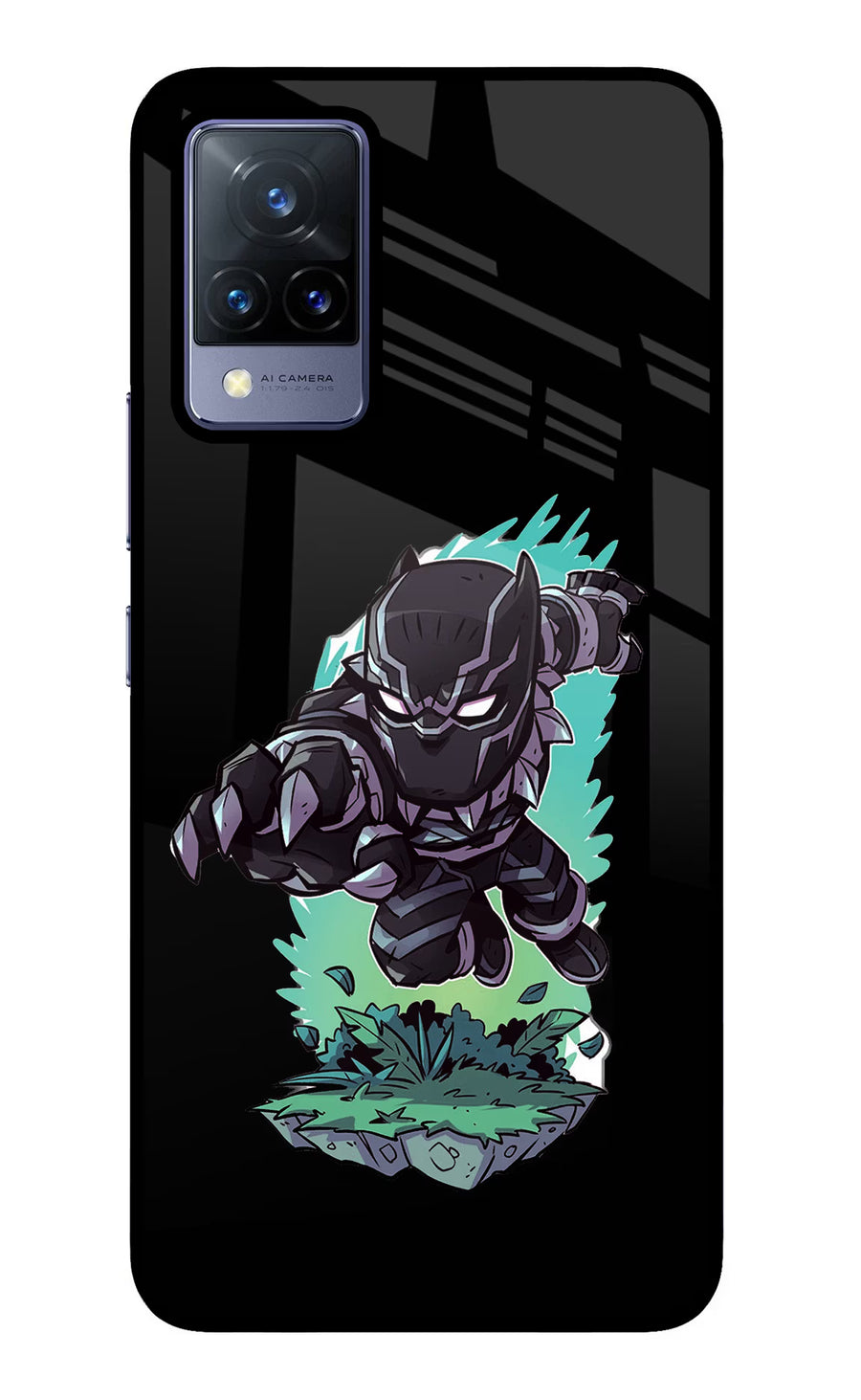 Black Panther Vivo V21 Back Cover, Glass case
