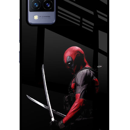 Deadpool Vivo V21 Glass Case Back Cover by Casekaro