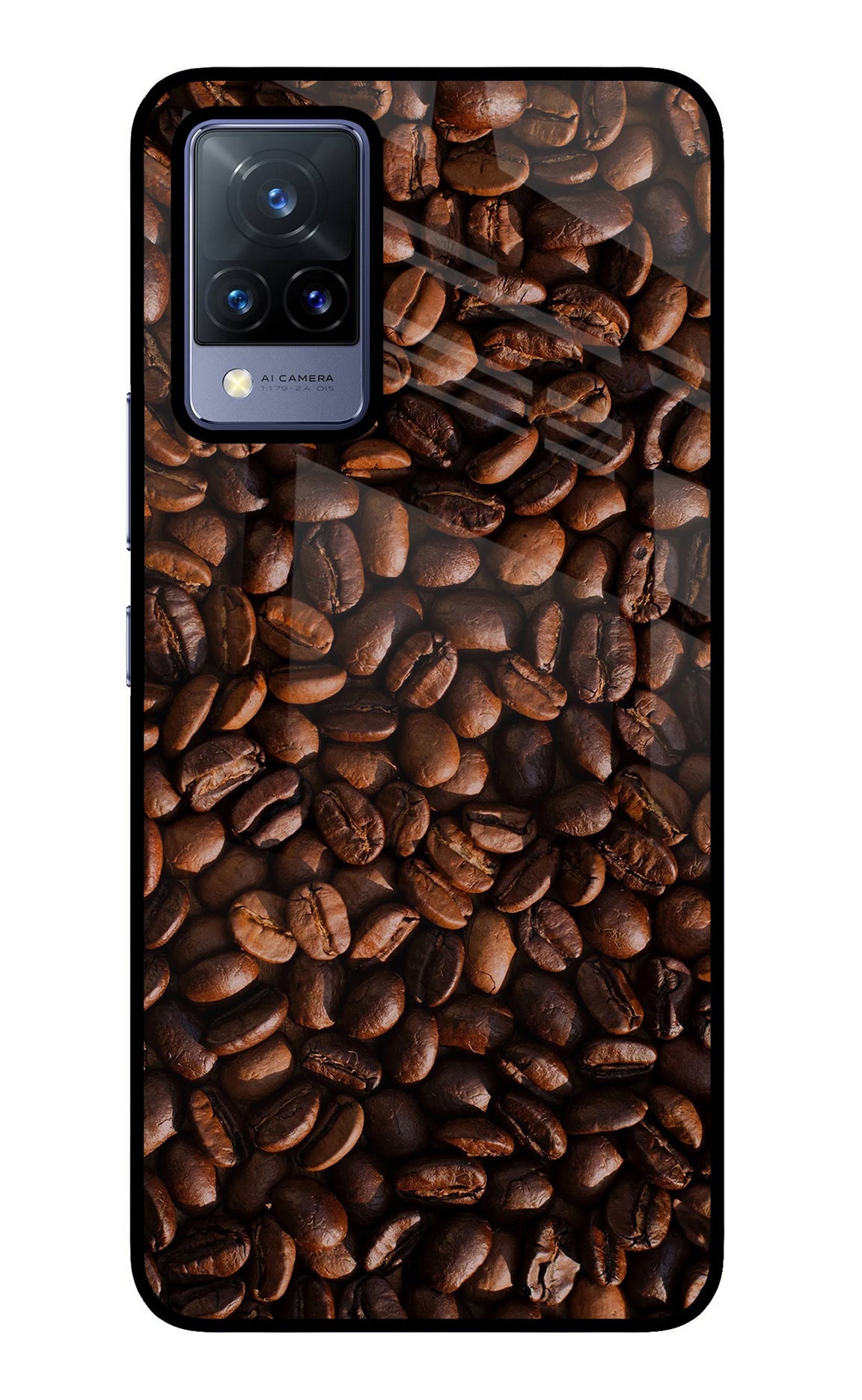 Coffee Beans Vivo V21 Glass Case