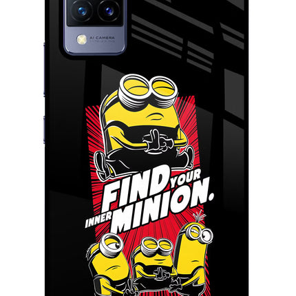 Find your inner Minion Vivo V21 Glass Case Back Cover by Casekaro