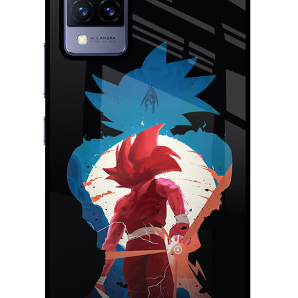 Goku Vivo V21 Glass Case Back Cover by Casekaro