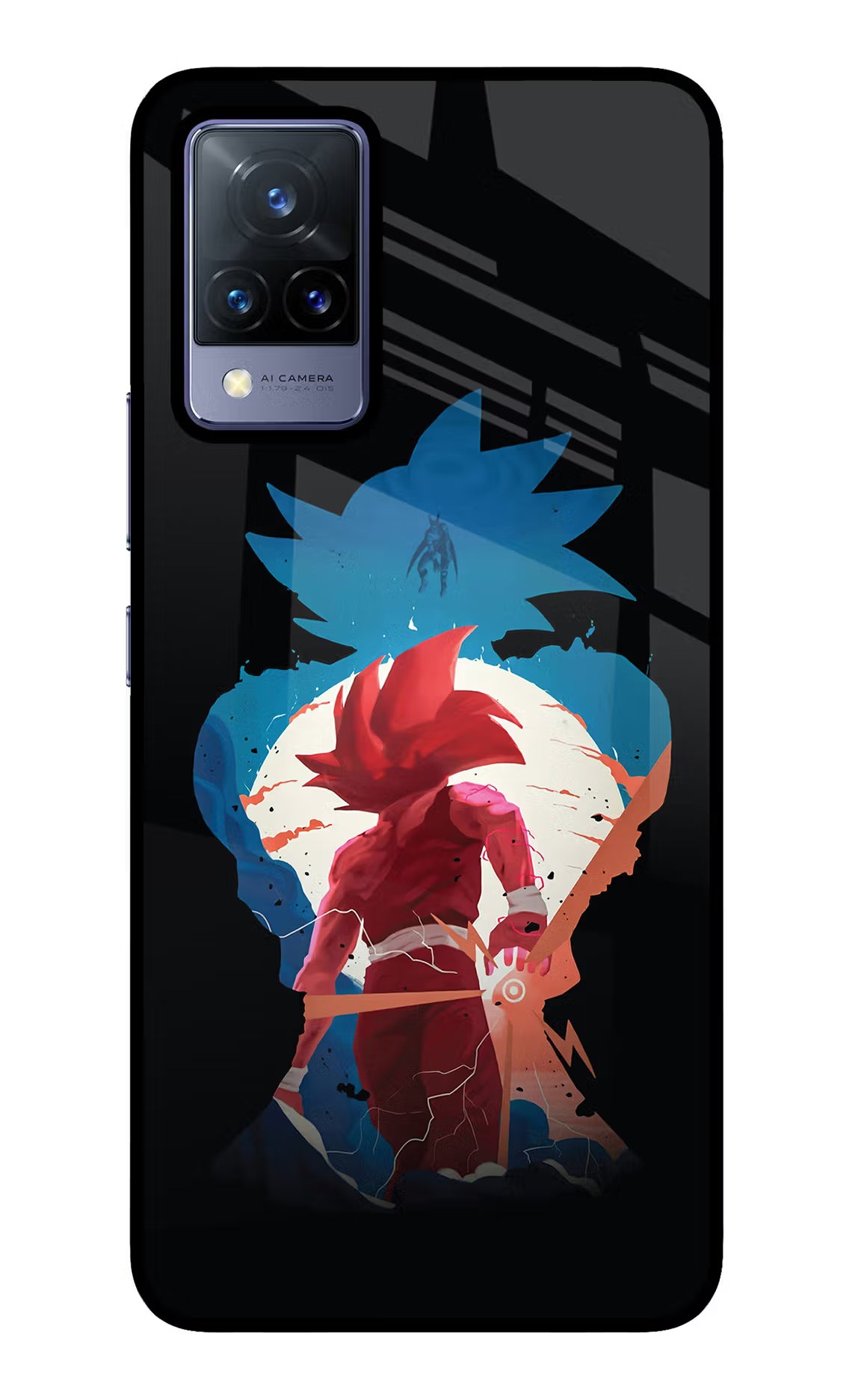 Goku Vivo V21 Glass Case Back Cover by Casekaro