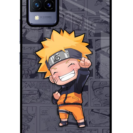 Chota Naruto Vivo V21 Glass Case Back Cover by Casekaro