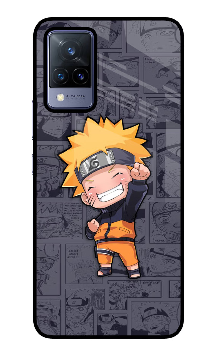 Chota Naruto Vivo V21 Back Cover, Glass case