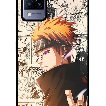 Pain Anime Vivo V21 Glass Case Back Cover by Casekaro