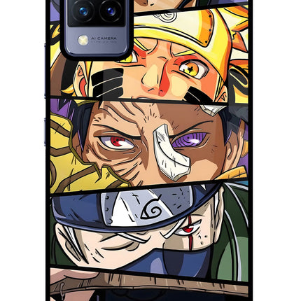 Naruto Character Vivo V21 Glass Case Back Cover by Casekaro