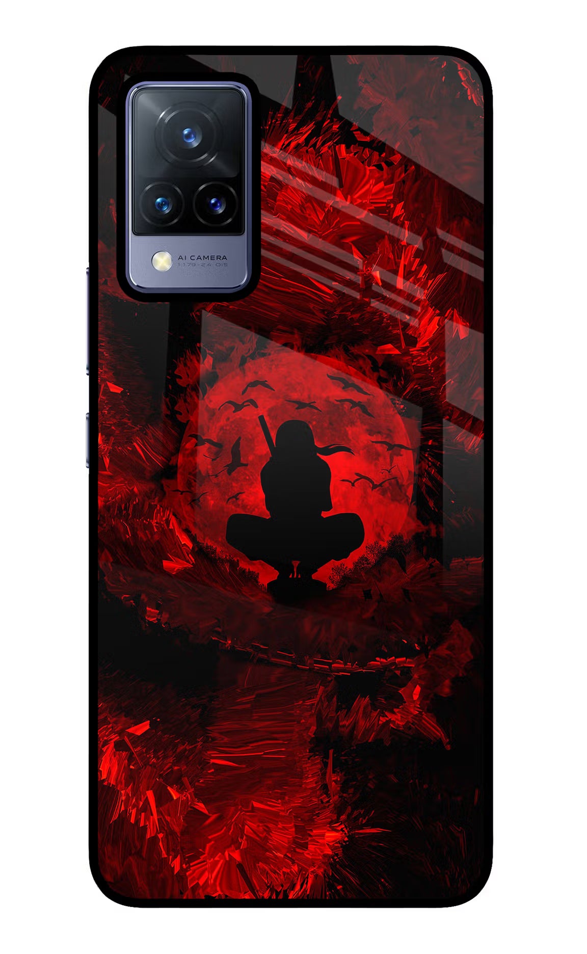 Itachi Uchiha Vivo V21 Glass Case Back Cover by Casekaro