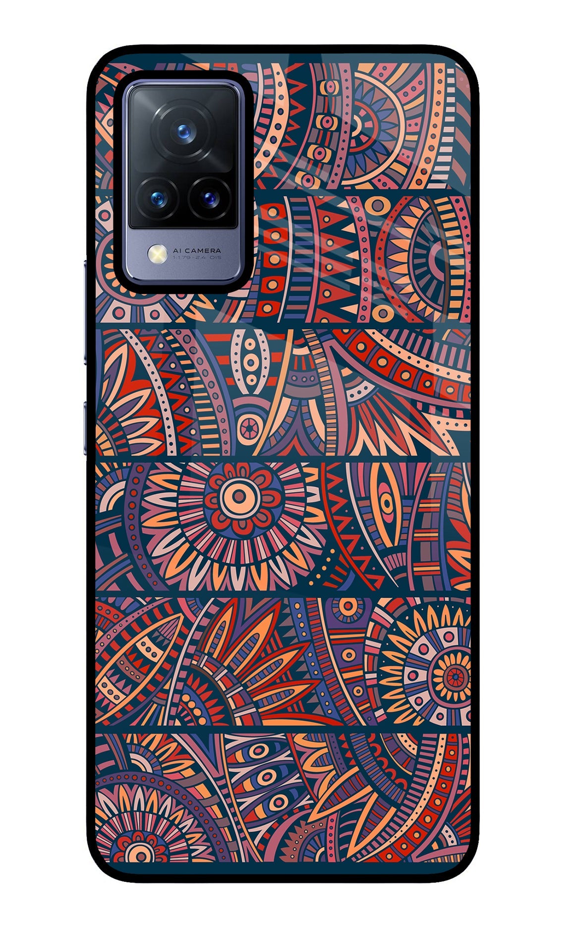 African Culture Design Vivo V21 Glass Case