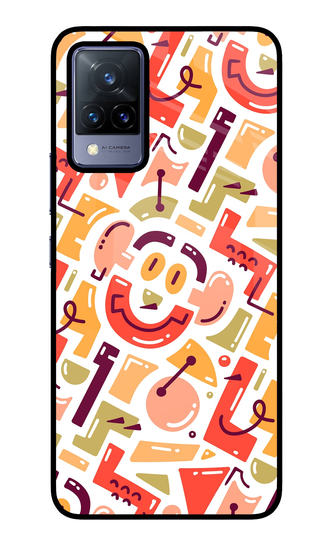 Doodle Pattern Vivo V21 Back Cover