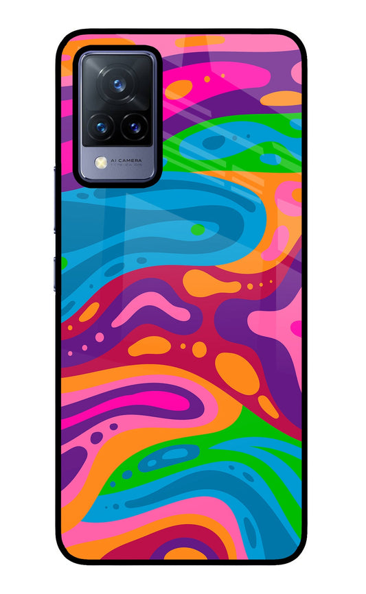 Trippy Pattern Vivo V21 Glass Case