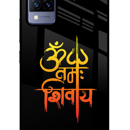 Om Namah Shivay Vivo V21 Glass Case Back Cover by Casekaro
