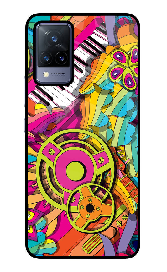 Music Doodle Vivo V21 Glass Case