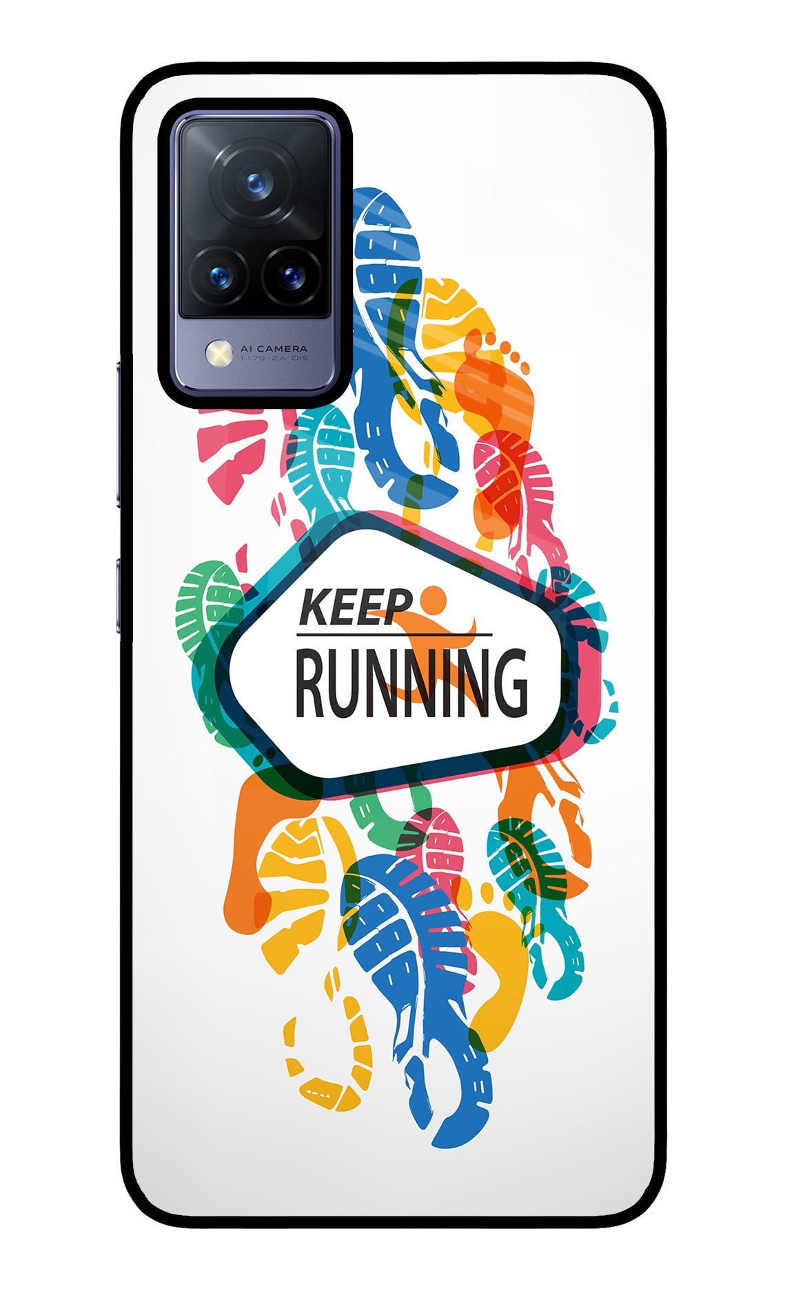 Keep Running Vivo V21 Glass Case