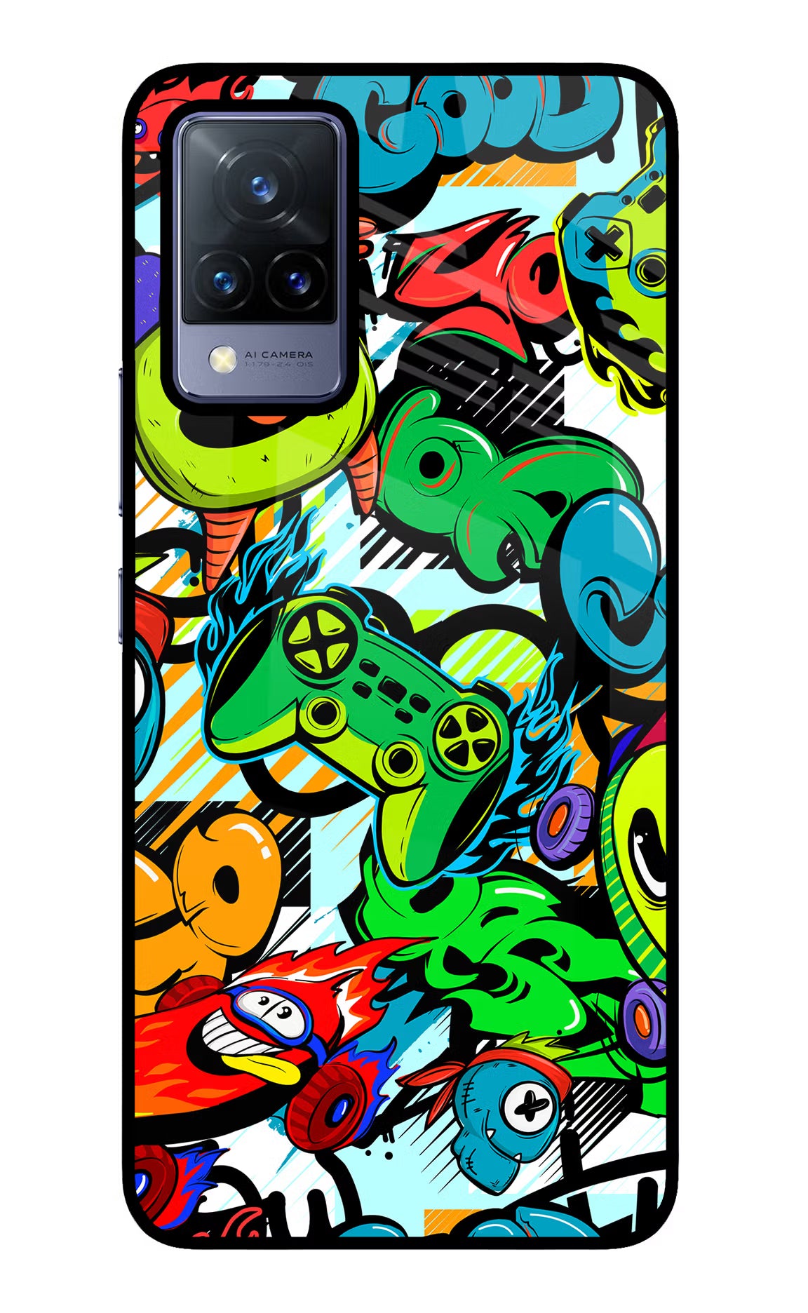 Game Doodle Vivo V21 Glass Case