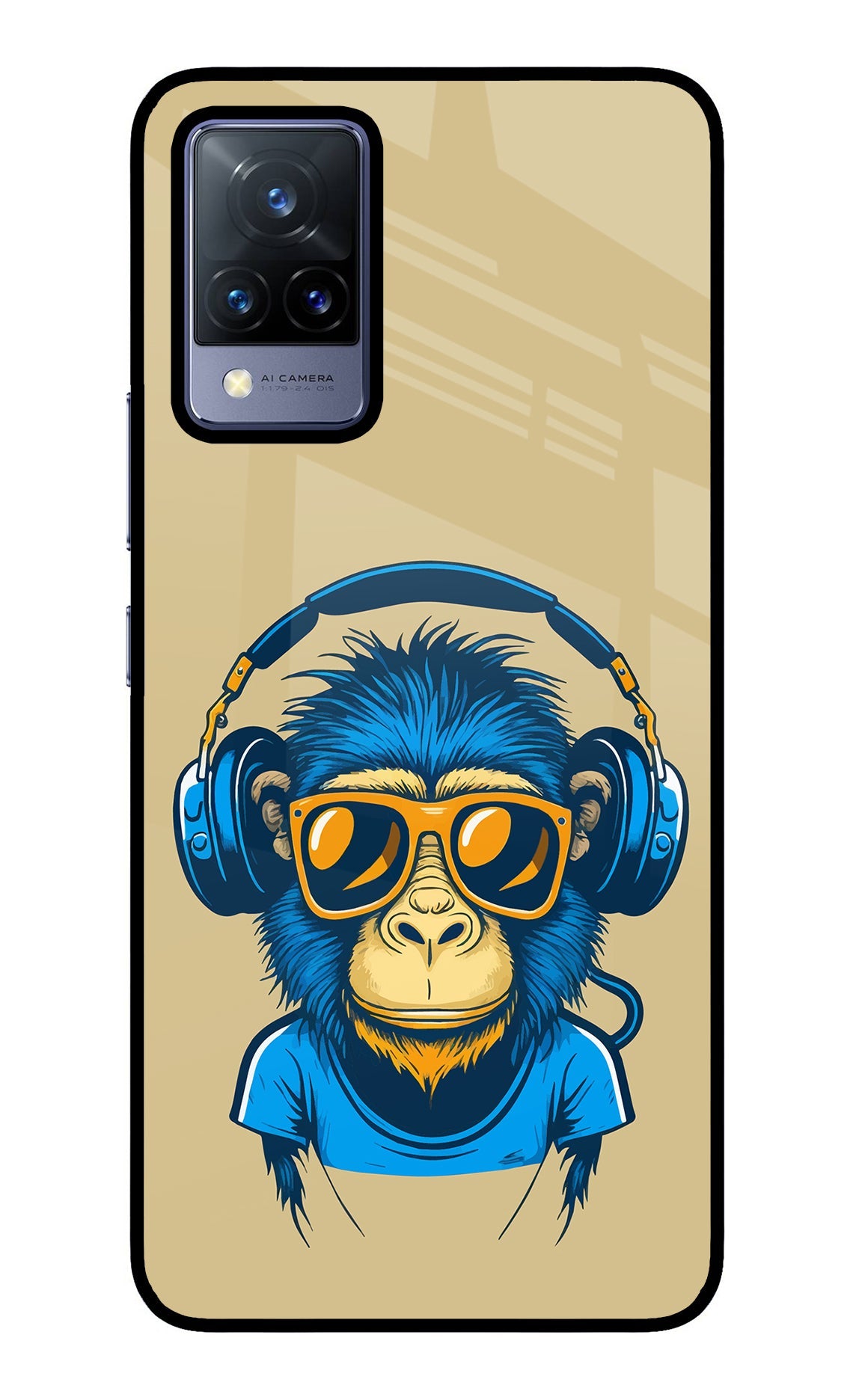 Monkey Headphone Vivo V21 Back Cover