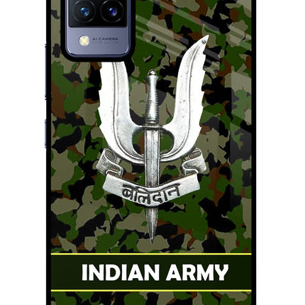 Balidan Indian Logo Vivo V21 Glass Case Back Cover by Casekaro