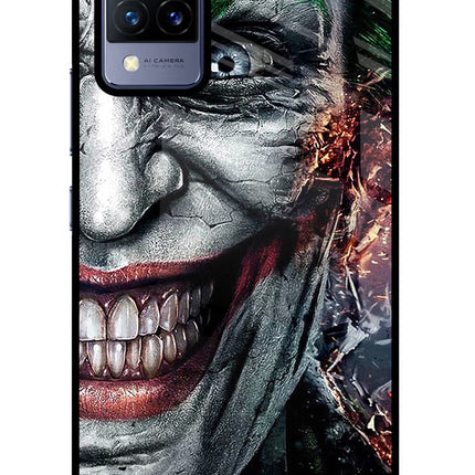 Joker Cam Vivo V21 Glass Case Back Cover by Casekaro