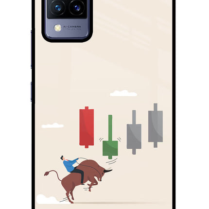 Bull Trading Momentum Vivo V21 Glass Case Back Cover by Casekaro