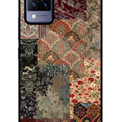 Desi Print Vivo V21 Glass Case Back Cover by Casekaro