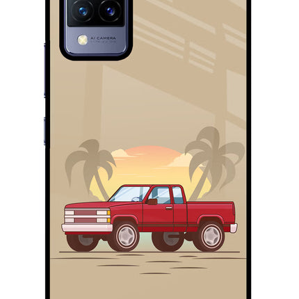 Desert Classic Drive Vivo V21 Glass Case Back Cover by Casekaro