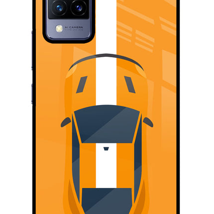 Highway Pursuit Vivo V21 Glass Case Back Cover by Casekaro