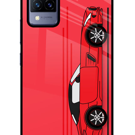 Red Velocity Vivo V21 Glass Case Back Cover by Casekaro