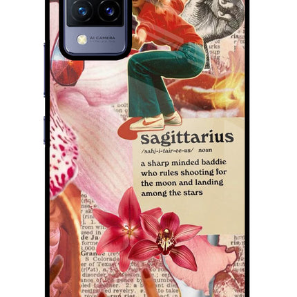 Sagittarius Zodiac Vivo V21 Glass Case Back Cover by Casekaro