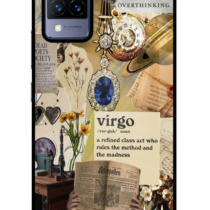 Virgo Zodiac Vivo V21 Glass Case Back Cover by Casekaro