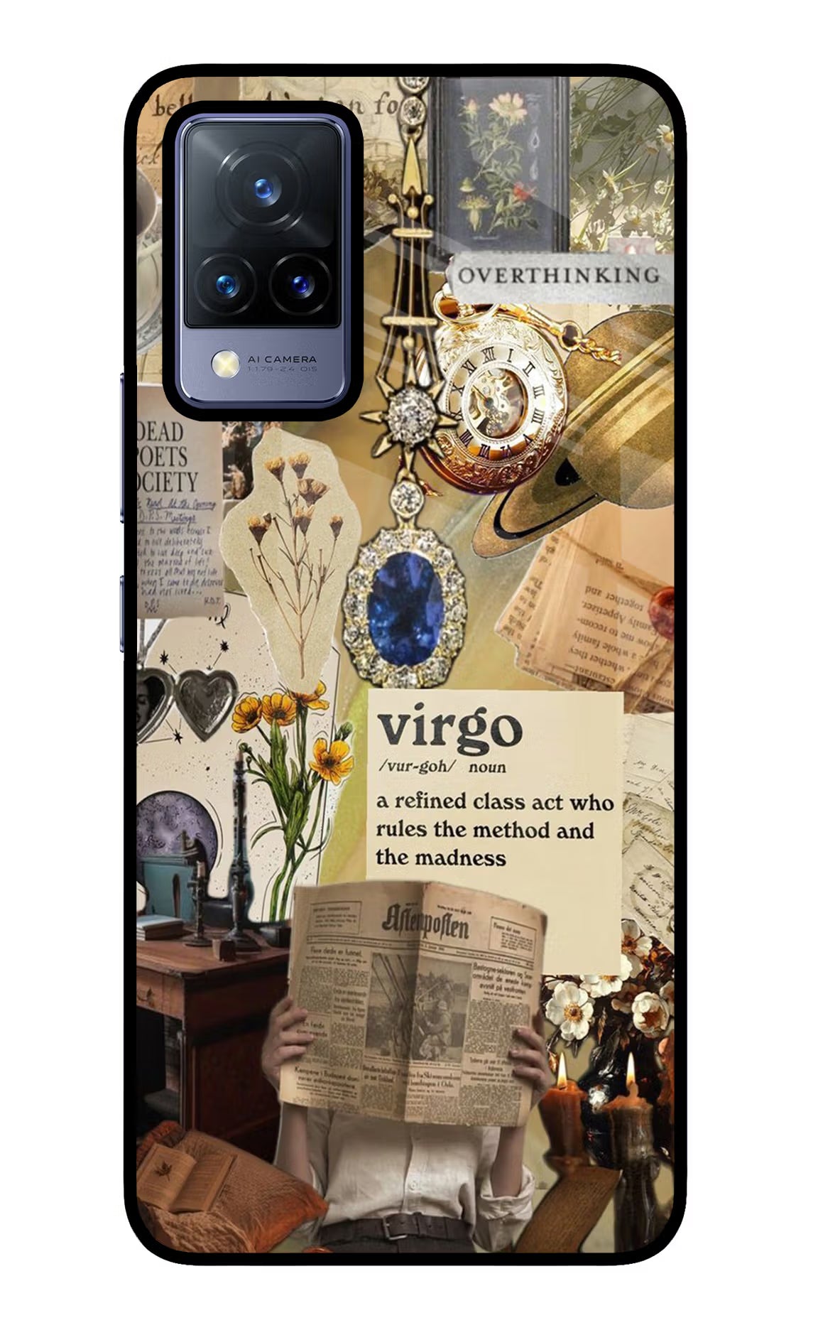 Virgo Zodiac Vivo V21 Glass Case Back Cover by Casekaro