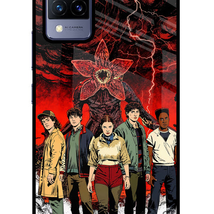 Ordinary Things Characters Vivo V21 Glass Case Back Cover by Casekaro