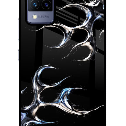 Chrome Tribal Vivo V21 Glass Case Back Cover by Casekaro