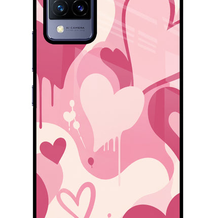 Hearty case Vivo V21 Glass Case Back Cover by Casekaro