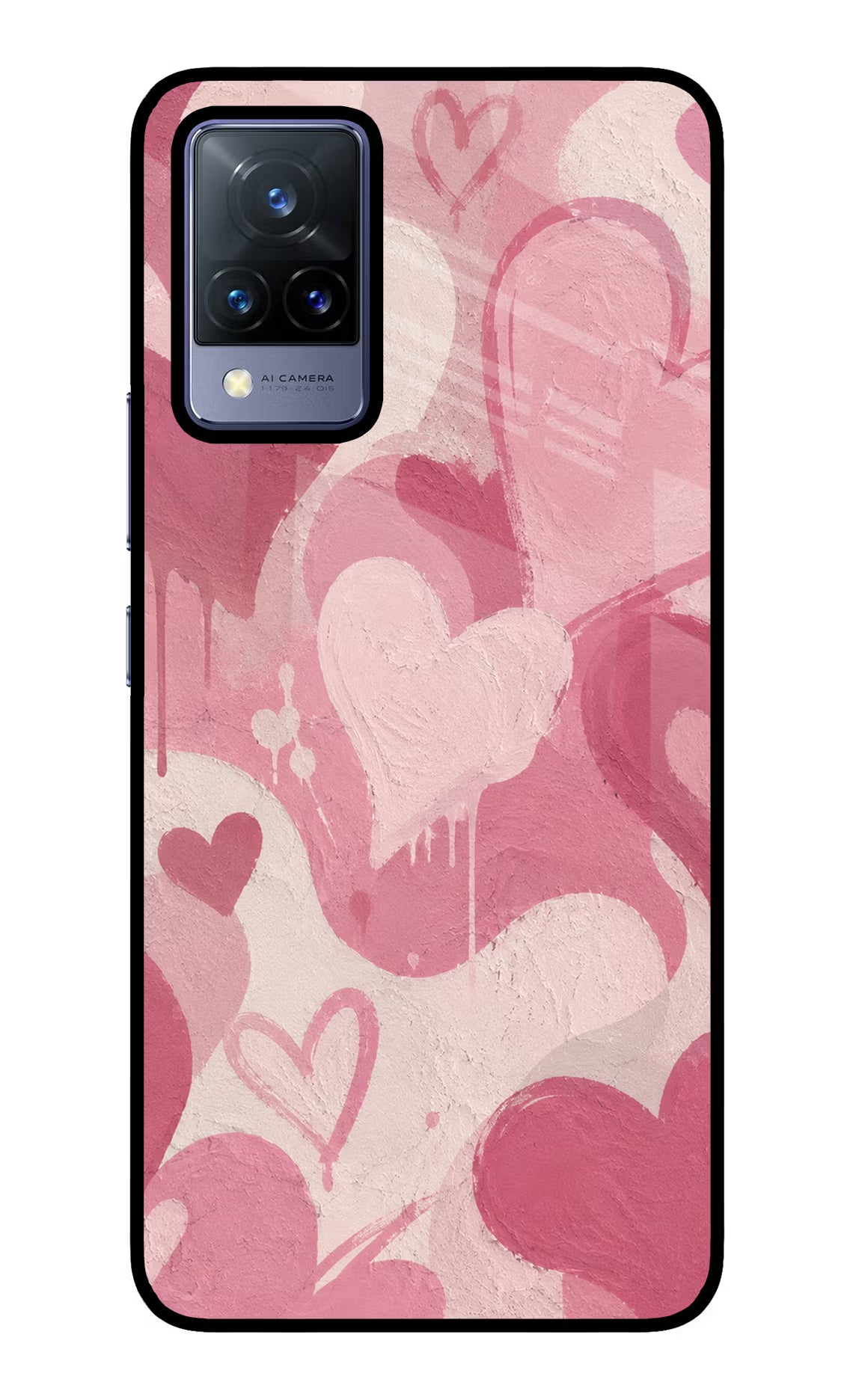 Hearty case Vivo V21 Glass Case Back Cover by Casekaro