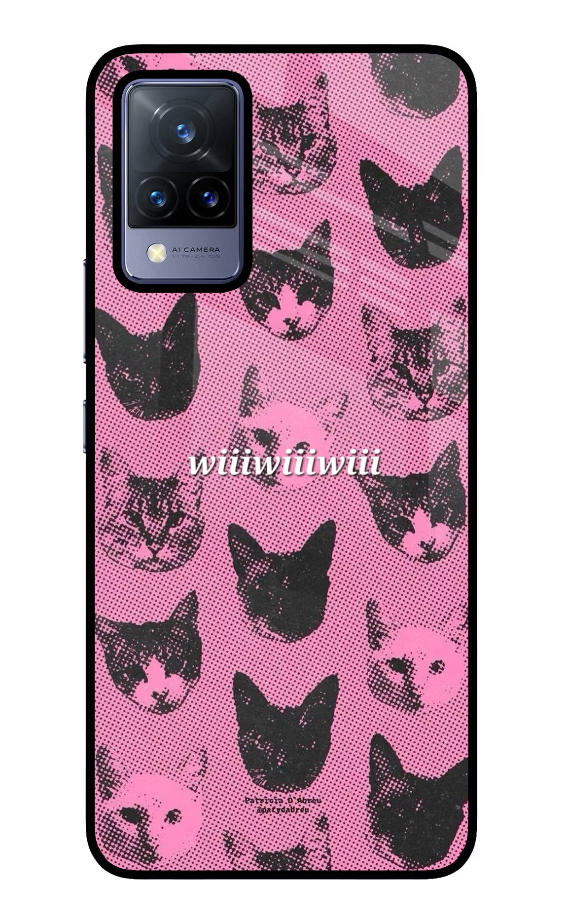 Pink Cats Vivo V21 Glass Case
