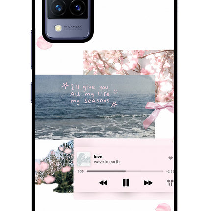 Wave to earth Vivo V21 Glass Case Back Cover by Casekaro