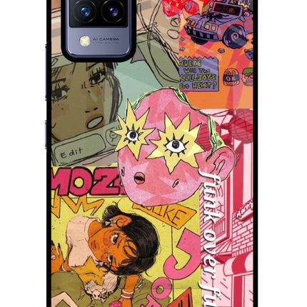 Funkover Vivo V21 Glass Case Back Cover by Casekaro