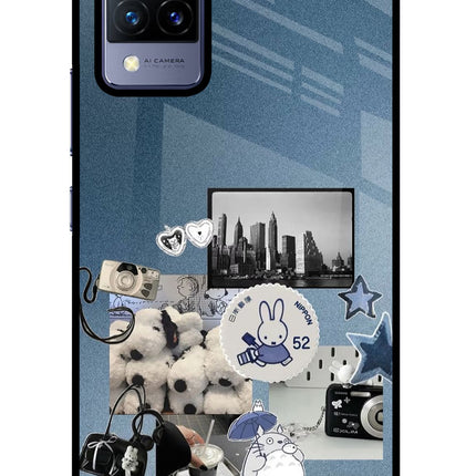 Miffy Vivo V21 Glass Case Back Cover by Casekaro