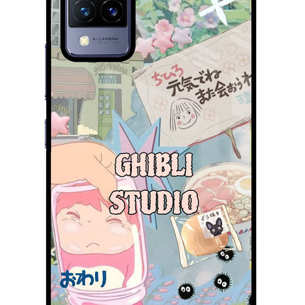 Studio Ghibli Vivo V21 Glass Case Back Cover by Casekaro
