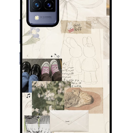 Soft Aesthetic Vivo V21 Glass Case Back Cover by Casekaro
