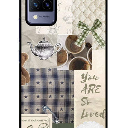 Cookie Vivo V21 Glass Case Back Cover by Casekaro