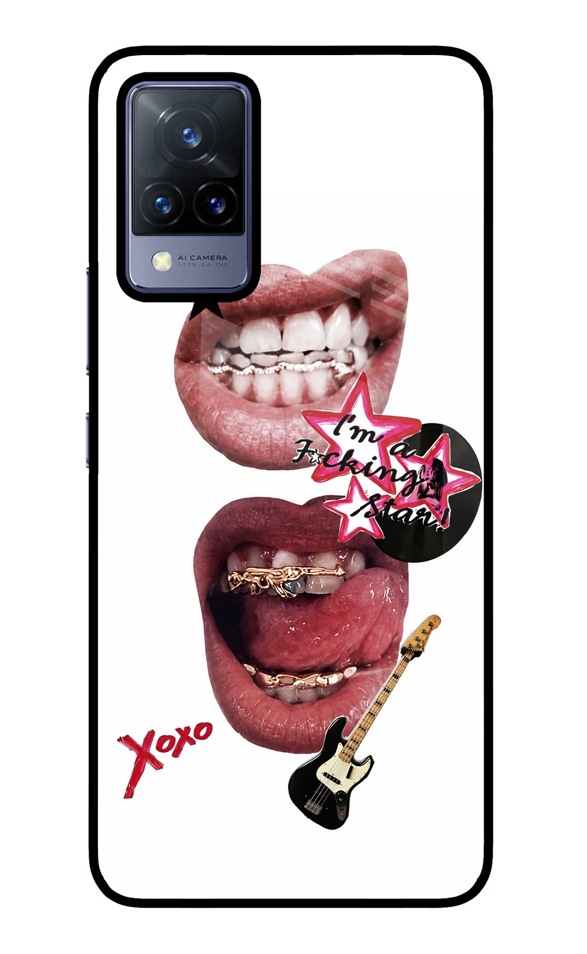 Rockstar Vivo V21 Glass Case