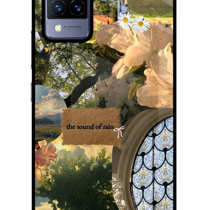 Rain Vivo V21 Glass Case Back Cover by Casekaro