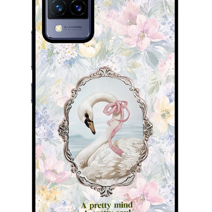 Pretty Mind Pretty Soul Vivo V21 Glass Case Back Cover by Casekaro