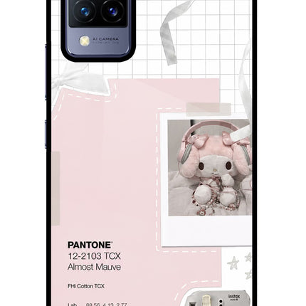 Pantone Asthetic Vivo V21 Glass Case Back Cover by Casekaro