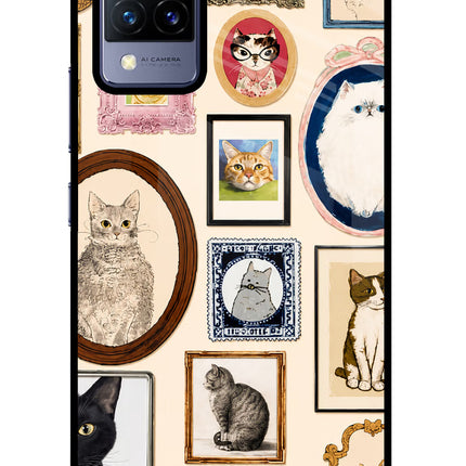 Mirror Cats Vivo V21 Glass Case