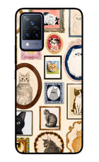 Mirror Cats Vivo V21 Glass Case